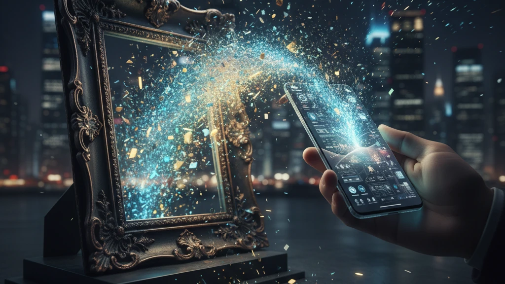Motion blur of digital data forming a fast interface on a glass smartphone