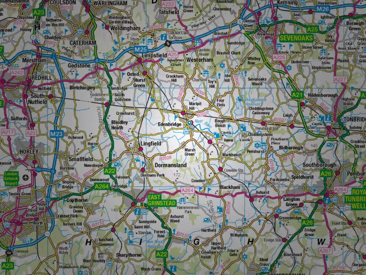 Willpowered Design professional web design and business automation service area coverage for Edenbridge, TN8 and surrounding villages in Kent.